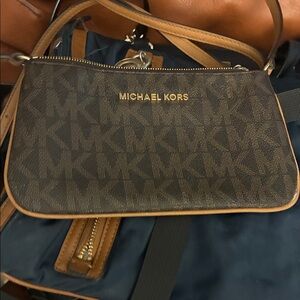 Michael Kors Dark Brown Monogram Shoulder Bag